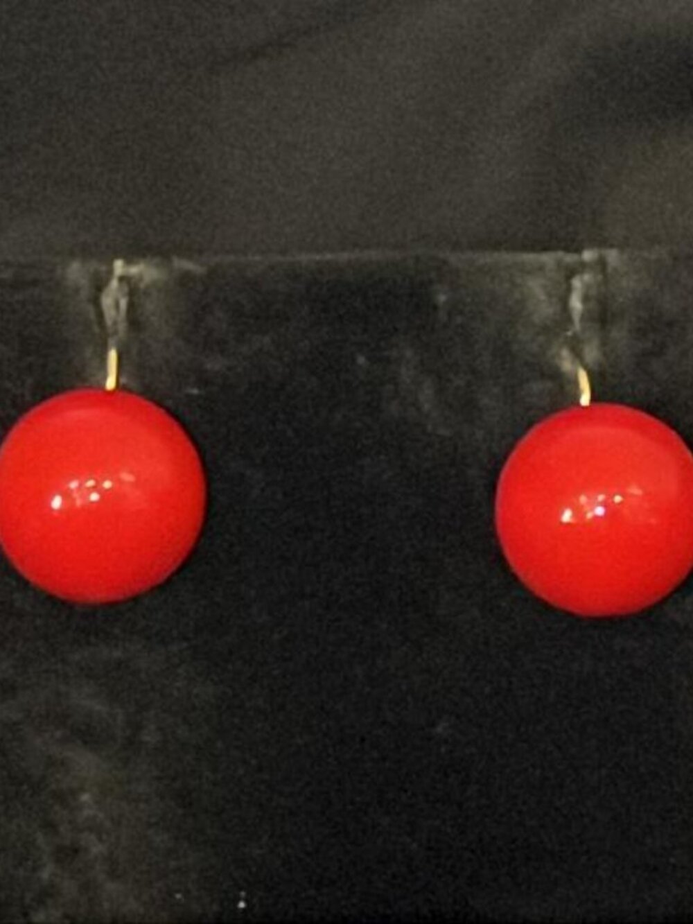 16 mm Red Sphere Clip-On Earrings